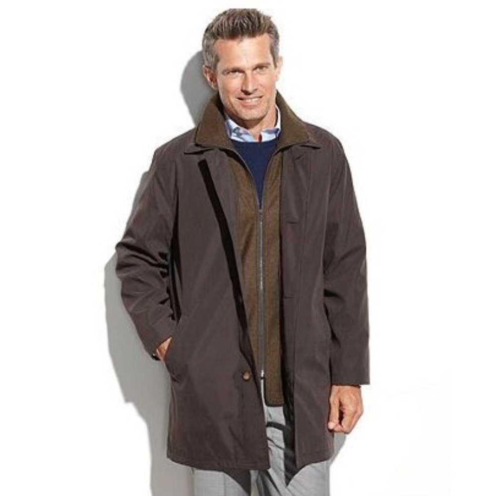 Lauren Ralph Lauren Olive Brown Water Repellent Edgar Trench Coat